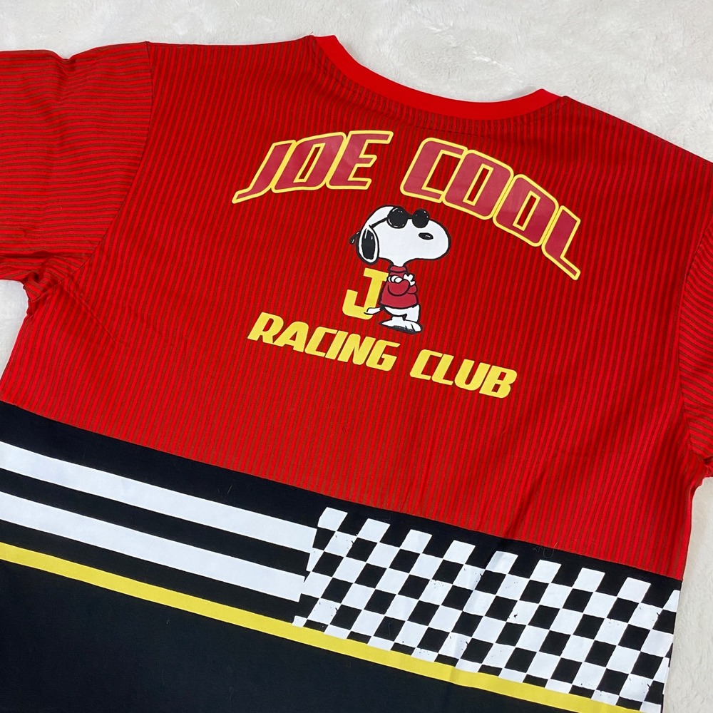 Six Flags Joe Cool Racing Club Peanuts Graphic T-Shirt Red Black 2XL
